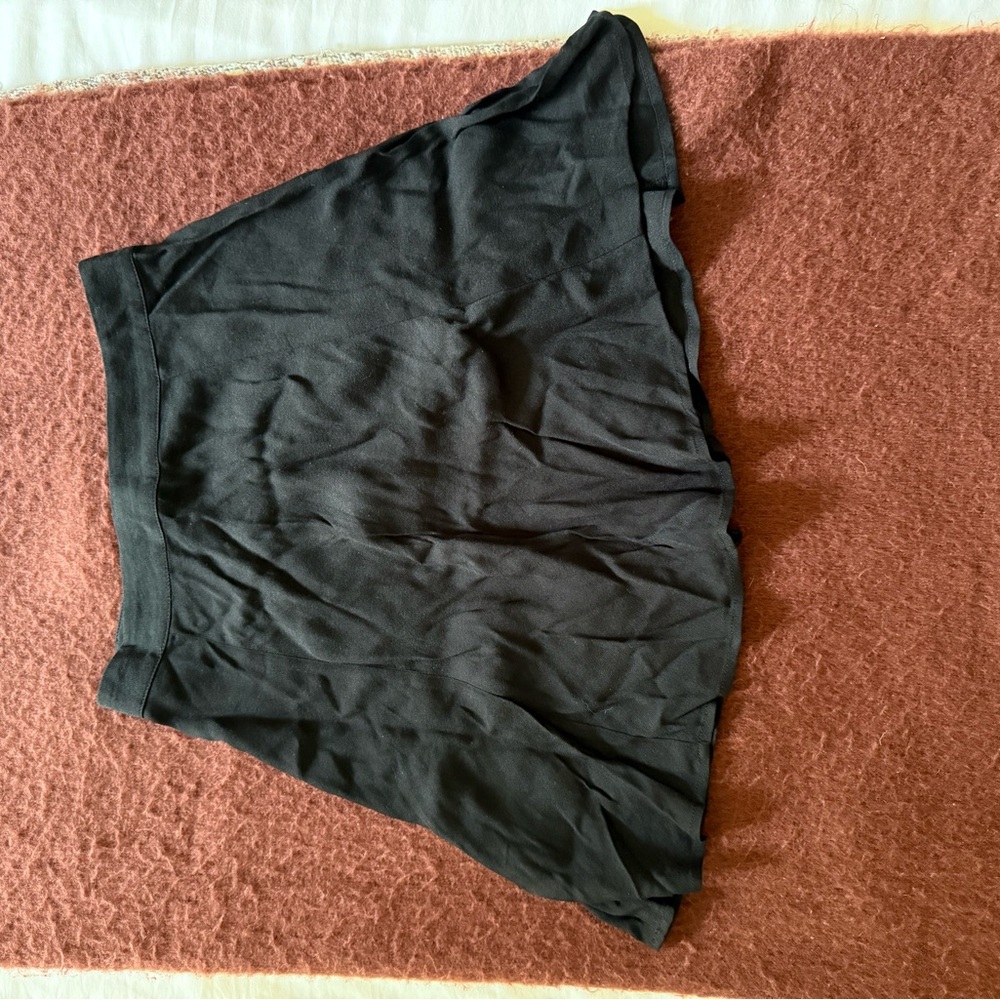 Reformation Black Asymmetrical Skater Mini Skirt